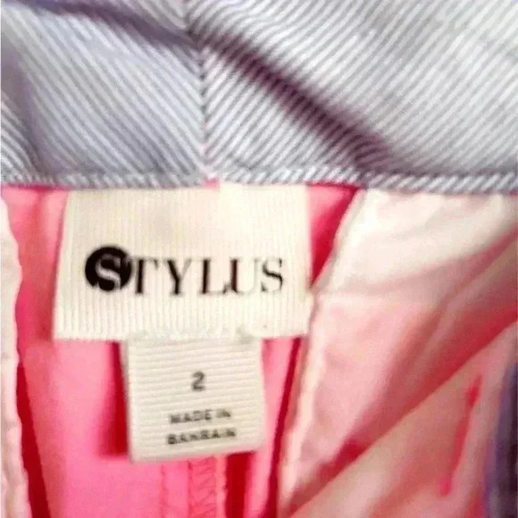 Stylus Women’s Pink Coral Stretch Straight Leg Chino Capri Crop Pants Sz 2 - Picture 6 of 10